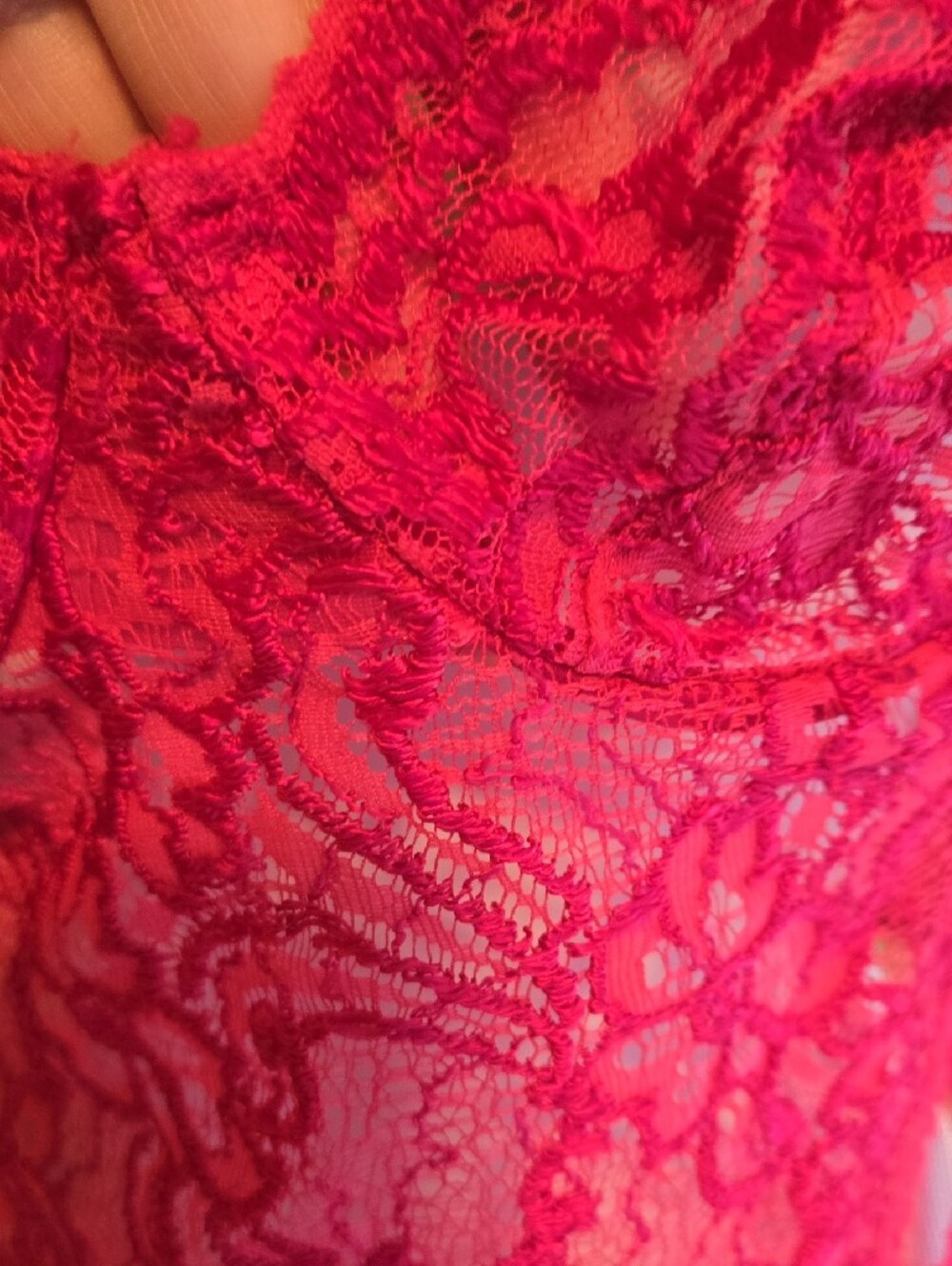 Victoria's Secret Hot Pink Lace Bodysuit - Picture 6 of 14